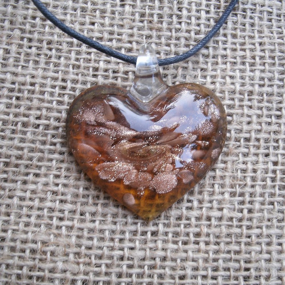 Murano Glass Heart Pendant Necklace